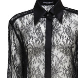 Camicia in pizzo Chantilly con dettagli in raso F5R42T MLMAEN0000 DOLCE & GABBANA 