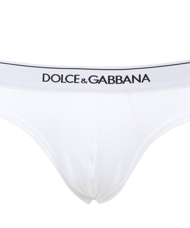 Set di due slip in cotone stretch con logo a contrasto M9C03J FUGIWW0800 DOLCE & GABBANA 