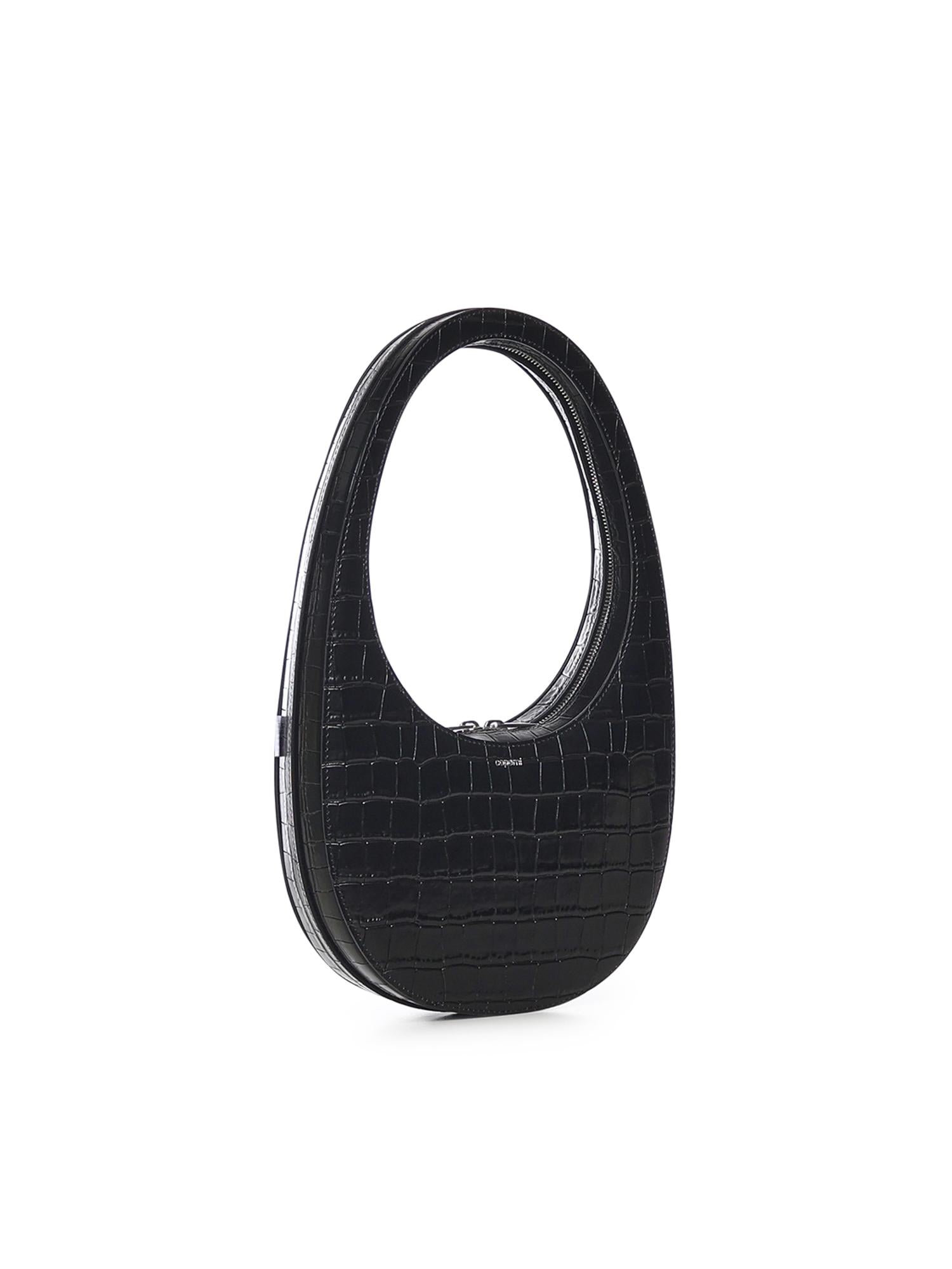 Borsa a spalla Croco Swipe in pelle COPBA01F6075 BLK COPERNI 