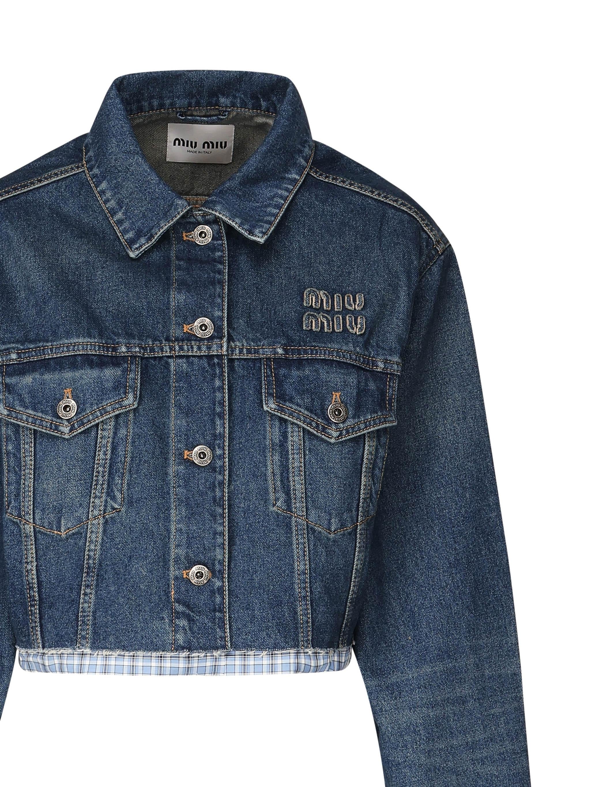 Giacca in denim e popeline GWB247 1568F0008 MIU MIU 