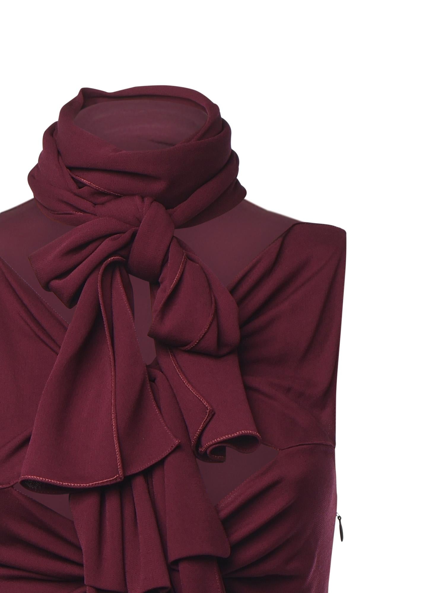 Abito con fiocco in jersey fluido AA9R2793J070B 350 ALAIA 