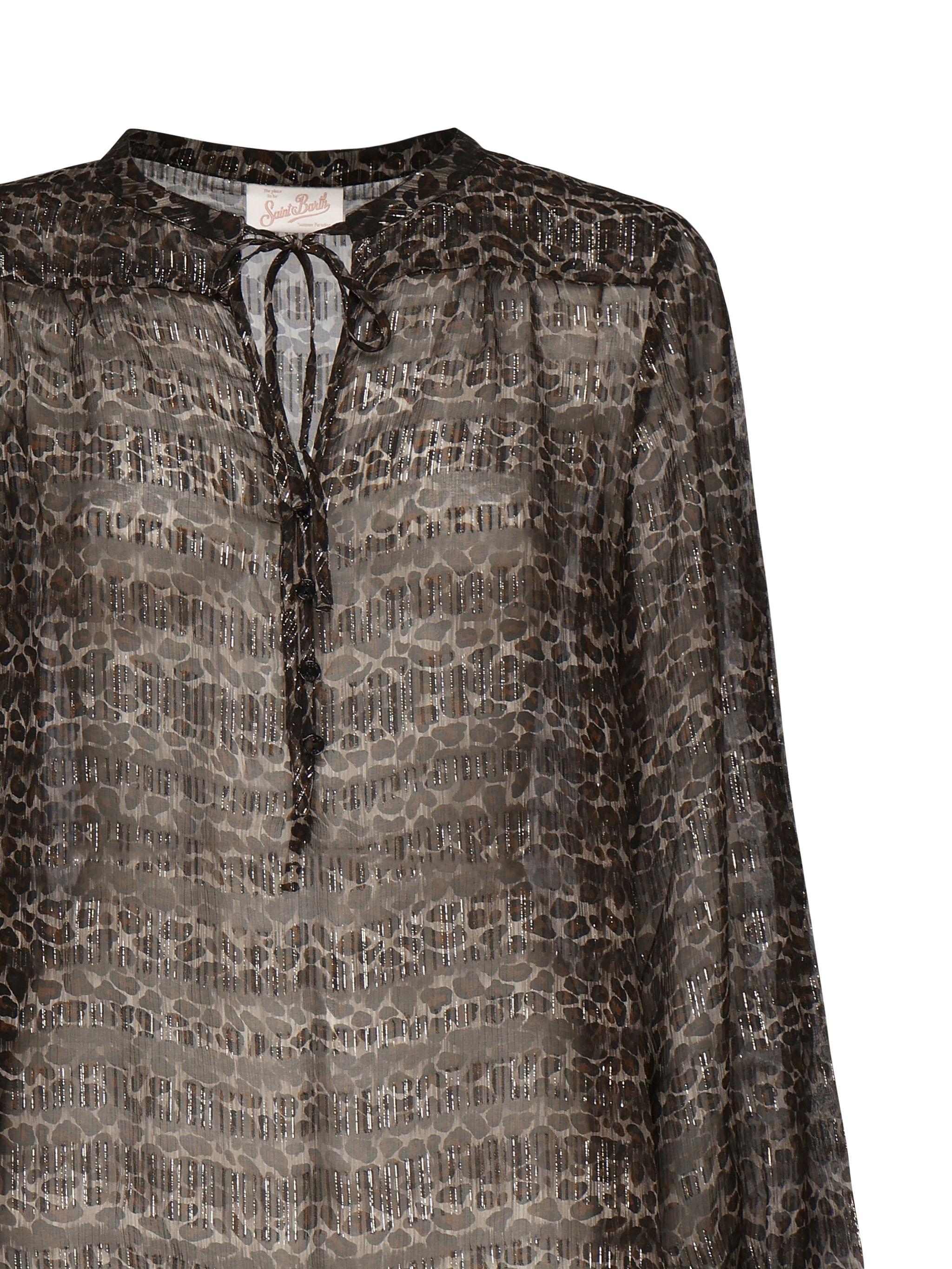 Blusa Harper in seta con stampa animalier HRP001 03047H MC2 SAINT BARTH 