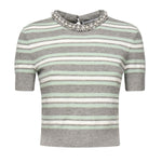 Maglia a righe con finiture in cristallo PF25050T GR SELF-PORTRAIT 
