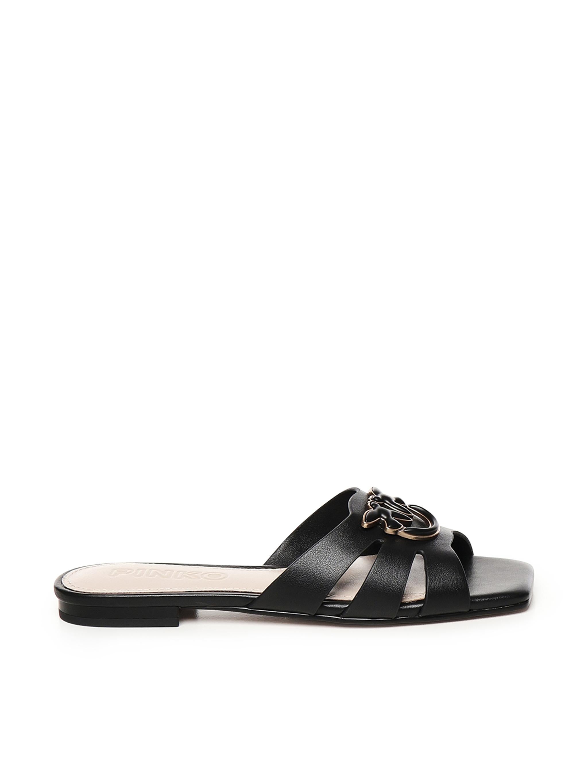 Ciabattine in nappa con logo uccellini SD0313 P003Z99 PINKO 