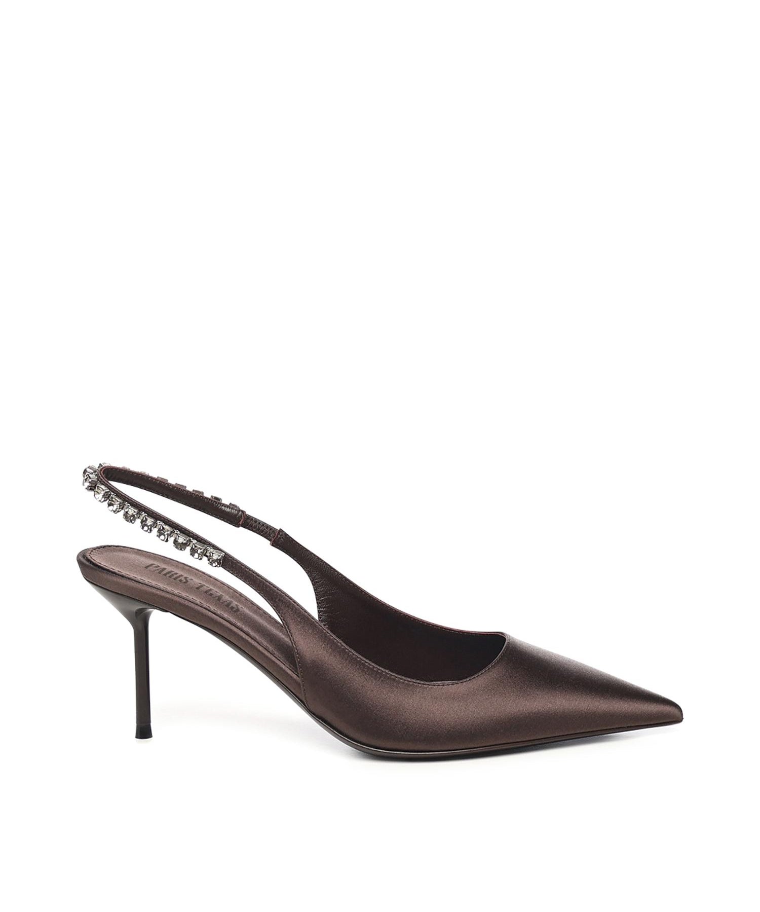 Slingback Lidia in raso PX1764XSTCR EBANO GREY DIAMOND PARIS TEXAS 