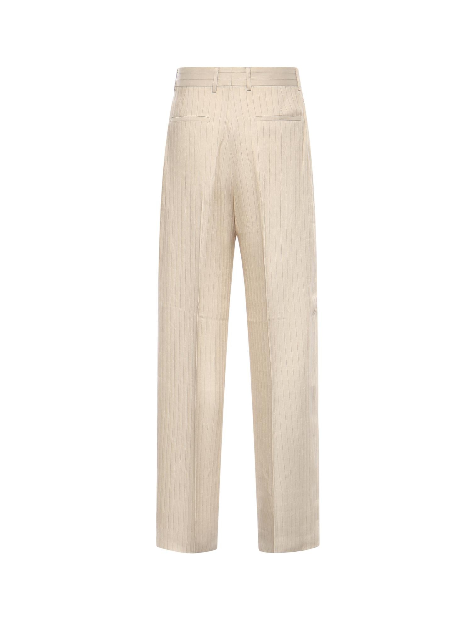 Pantaloni sartoriali gessati in misto viscosa e lino AMBMPA1043 271 AMIRI 