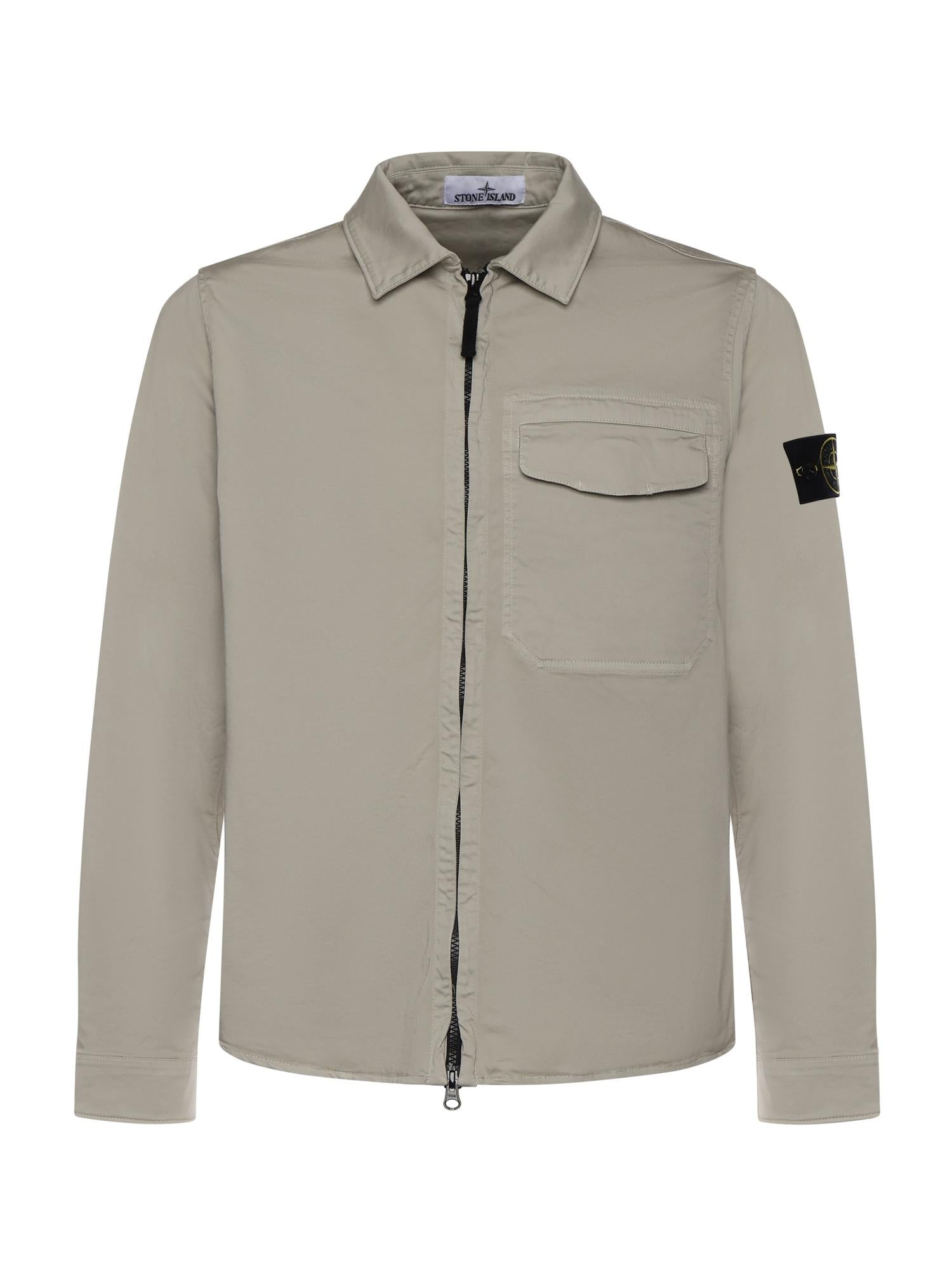 Overshirt in raso di cotone con logo L1S151200015 S0012V0061 STONE ISLAND 