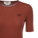 Maglia maniche corte in lana con logo<BR/> FS9750 AVFEF1T6K FENDI 