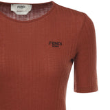 Maglia maniche corte in lana con logo<BR/> FS9750 AVFEF1T6K FENDI 