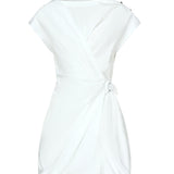 Mini abito in popeline con incrocio 105215 A2LDZ04 PINKO 