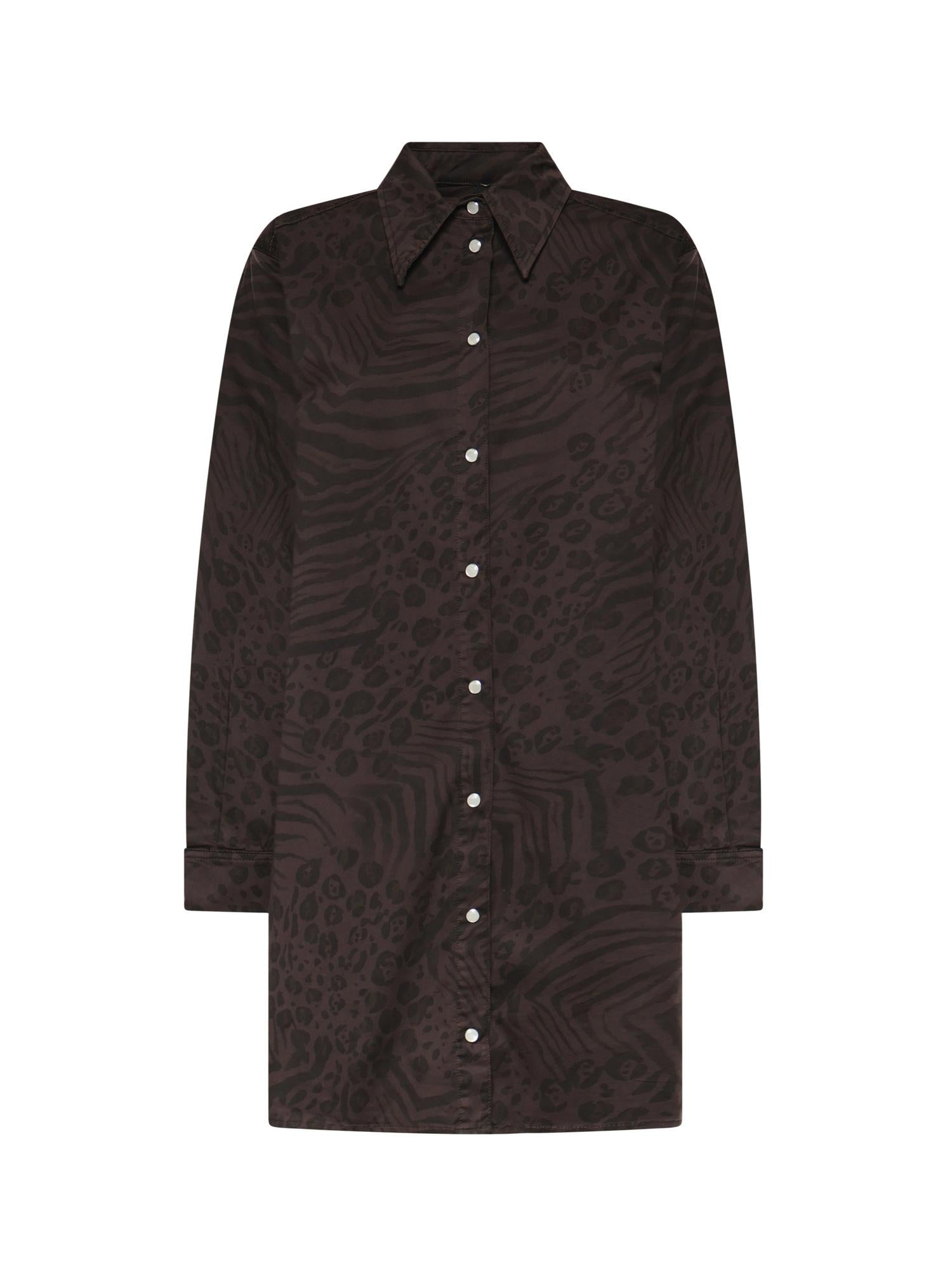 Abito chemisier con stampa animalier 106446 A35AM28 PINKO 