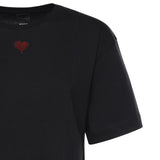 T-shirt con ricamo cuore in cotone 105665 A326Z99 PINKO 