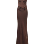 Abito lungo bustier in raso 115457 2910 ROTATE 