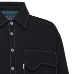 Overshirt con tasca sul petto SH003002 BLK BONSAI 