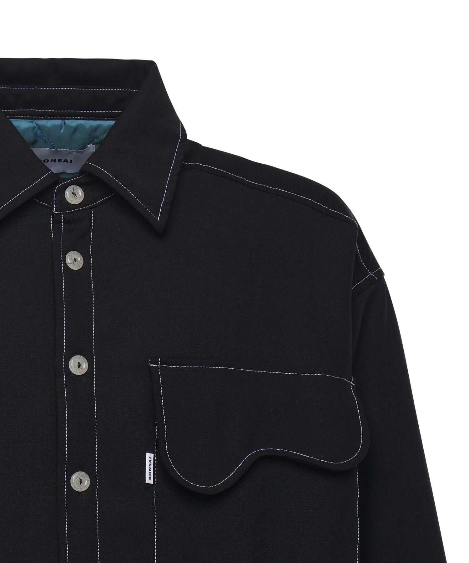 Overshirt con tasca sul petto SH003002 BLK BONSAI 
