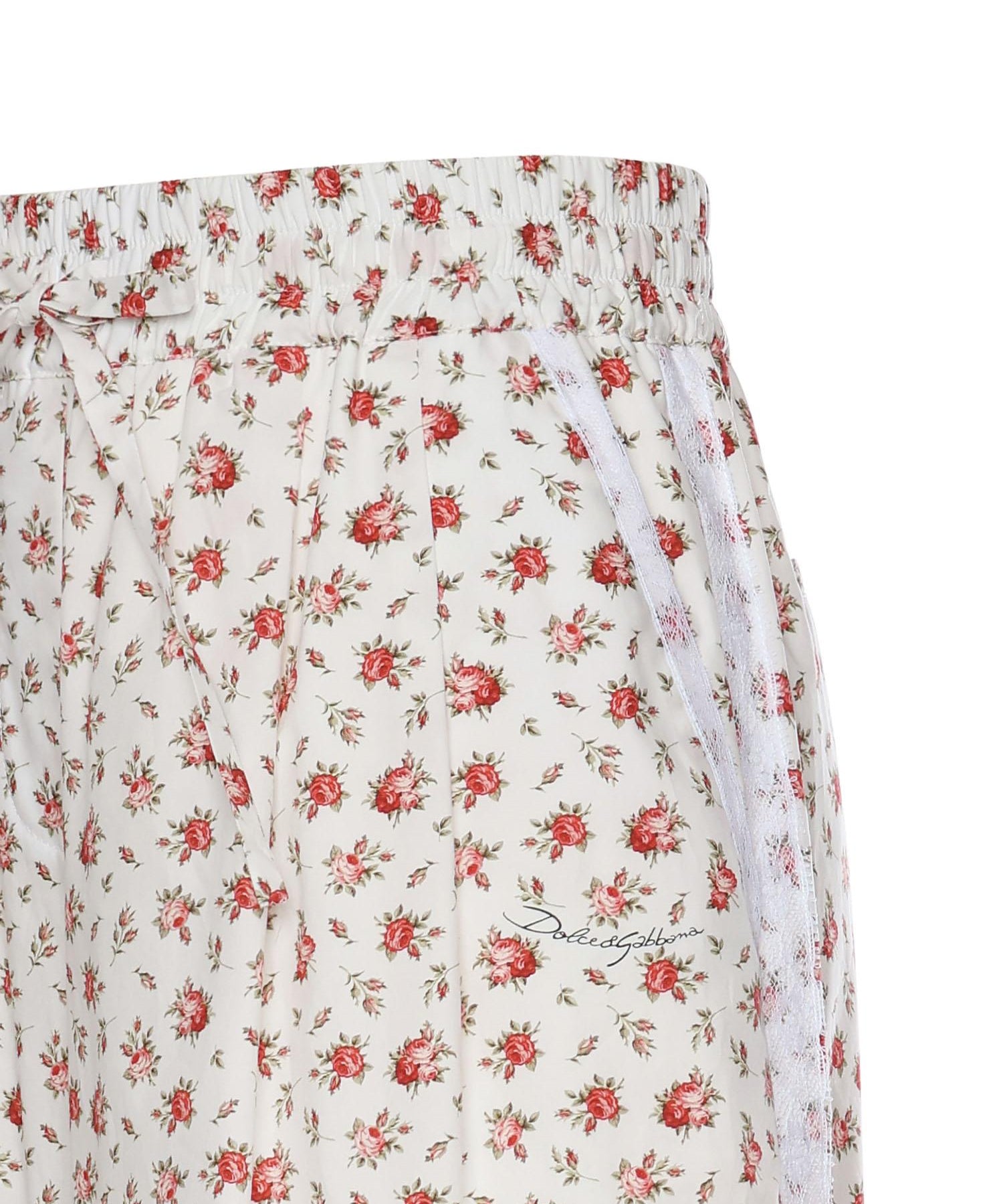 Pantaloni in popeline stampa Roselline FTDCOT HS5UBHA5XJ DOLCE & GABBANA 