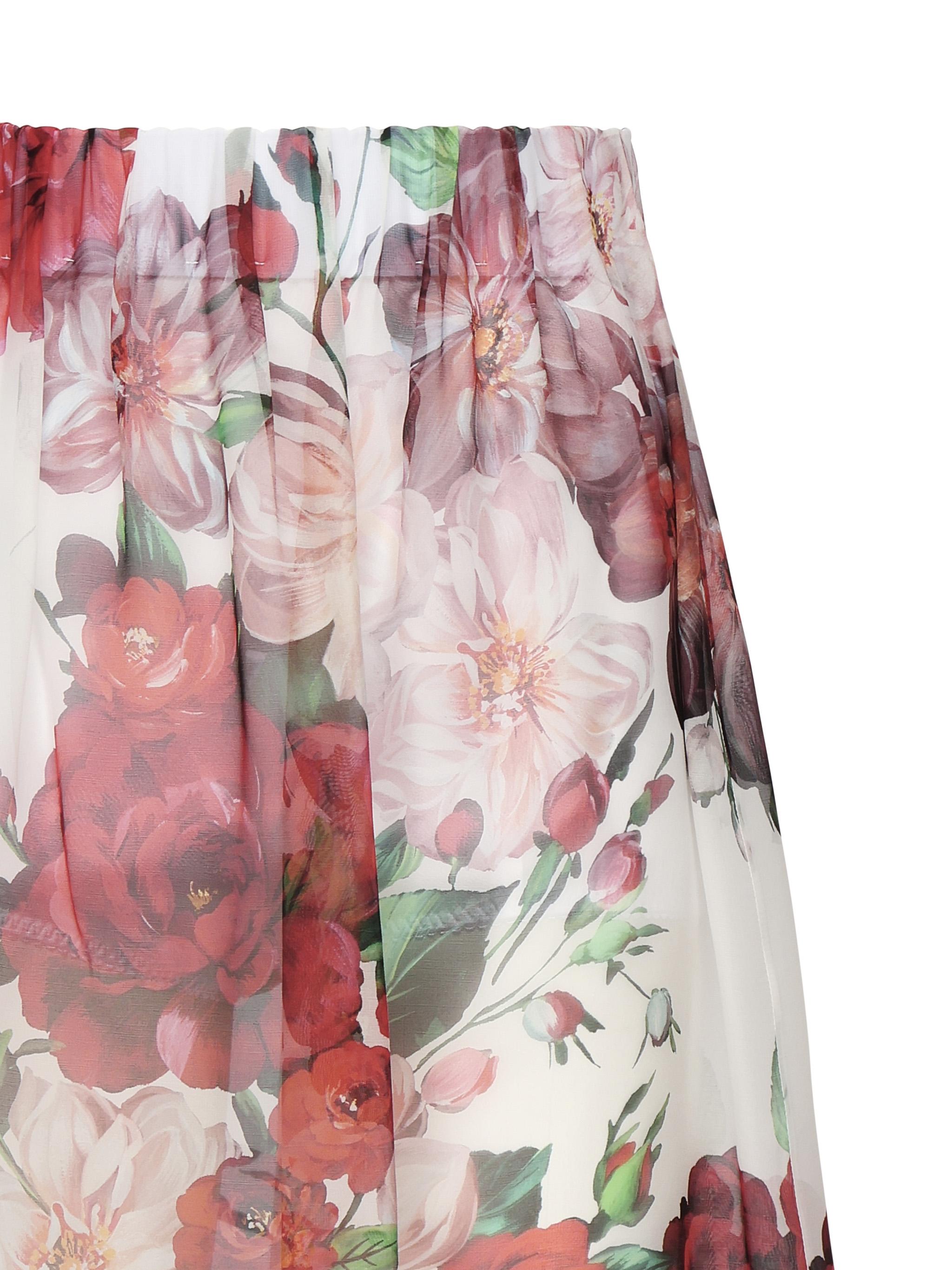 Gonna longuette stampa Rose F4BBOT IS1Y6HA5PD DOLCE & GABBANA 