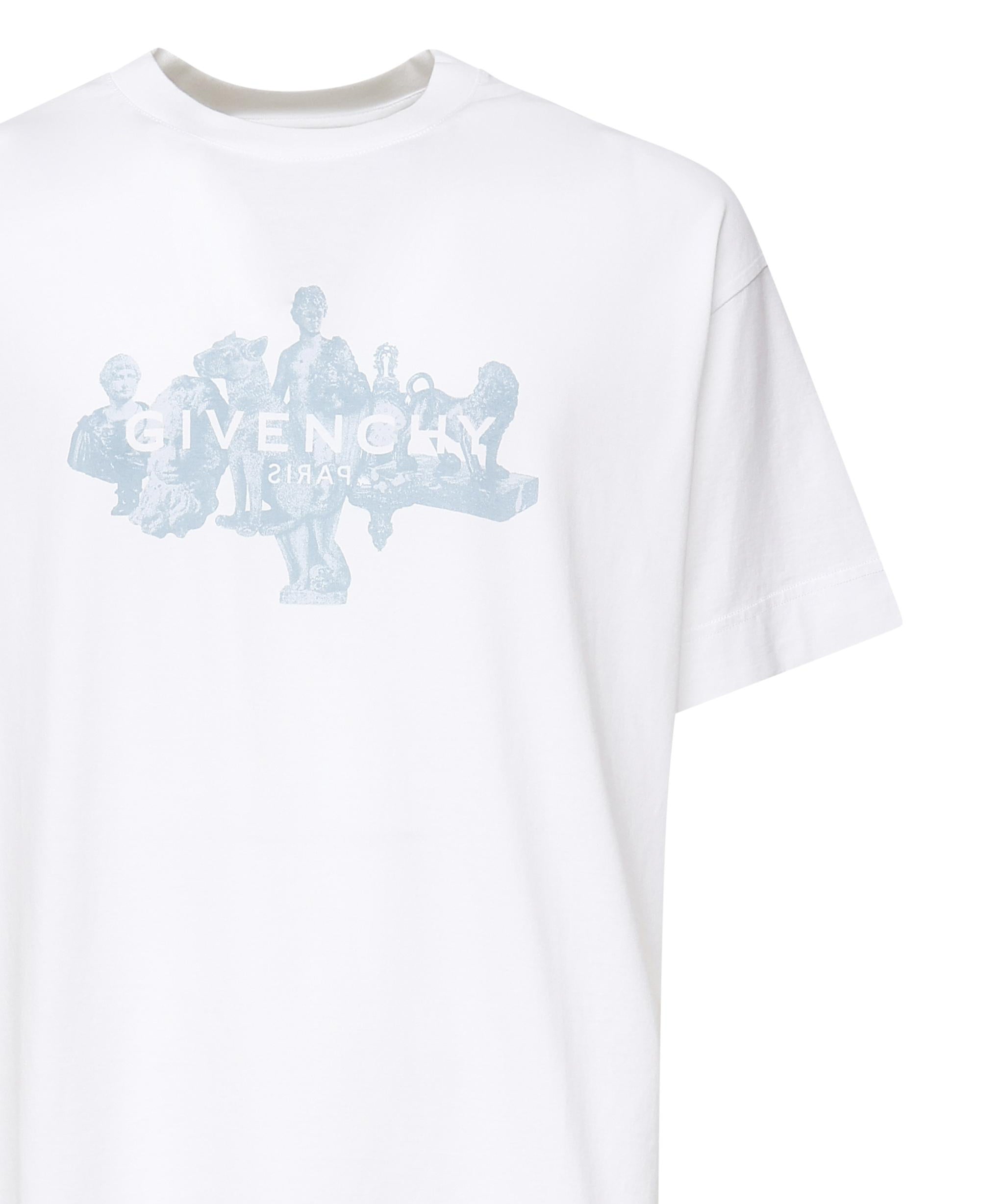 T-shirt con logo stampa frontale <BR/> BM71MG3YPL 100 GIVENCHY 