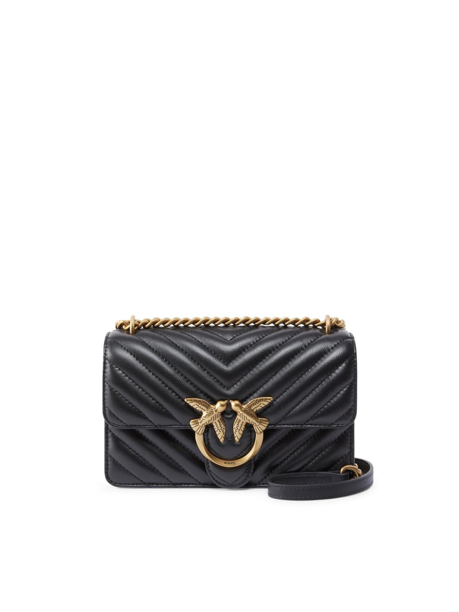 Borsa piccola a tracolla Love Bag One Chevron 100074 A0GKZ99Q PINKO 