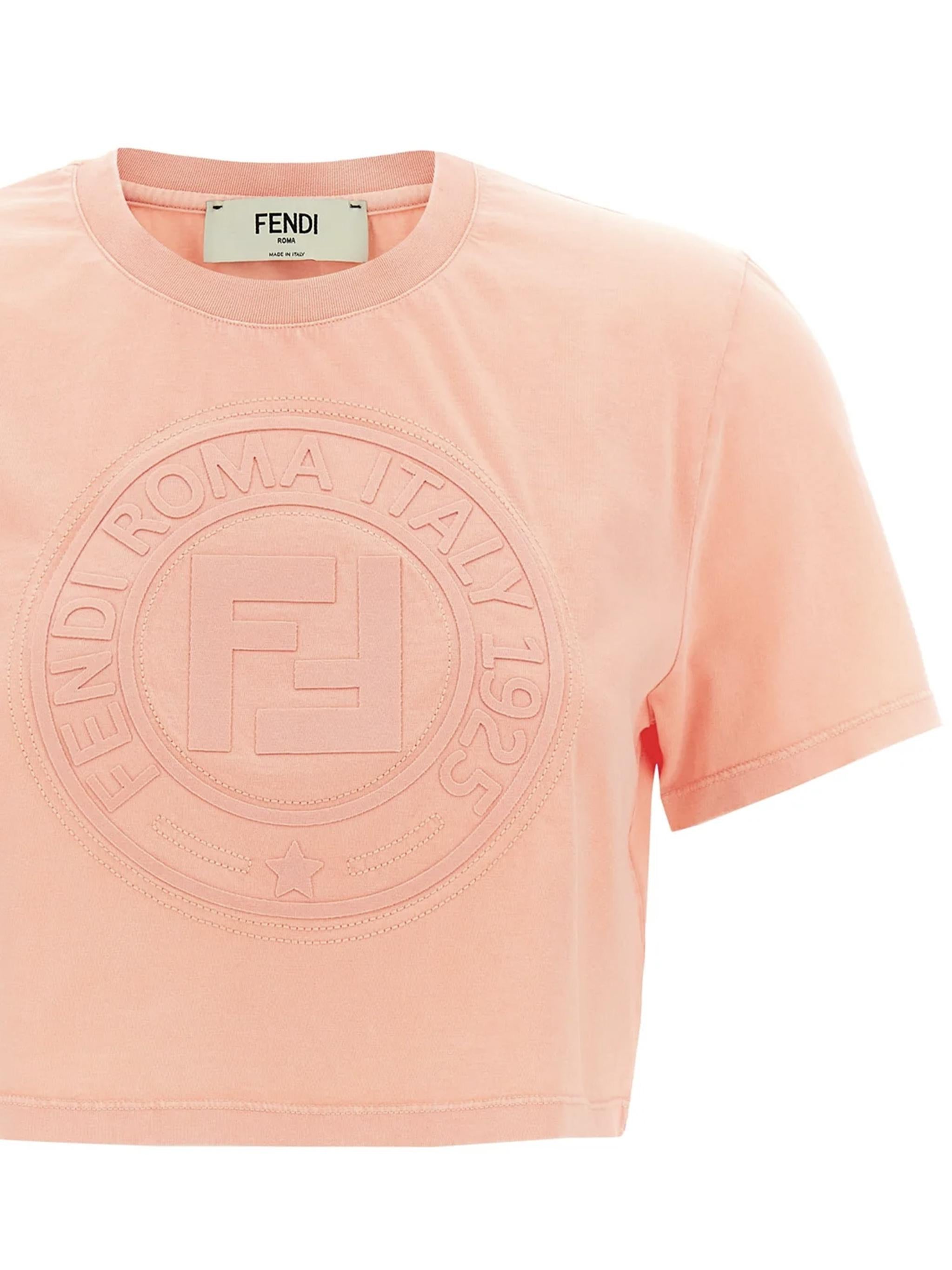 T-shirt cropped con logo<BR/> FS9715 ASNIF1RX7 FENDI 