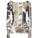 Top in tulle stampa Vivara 6HJM47 6H849016 PUCCI 