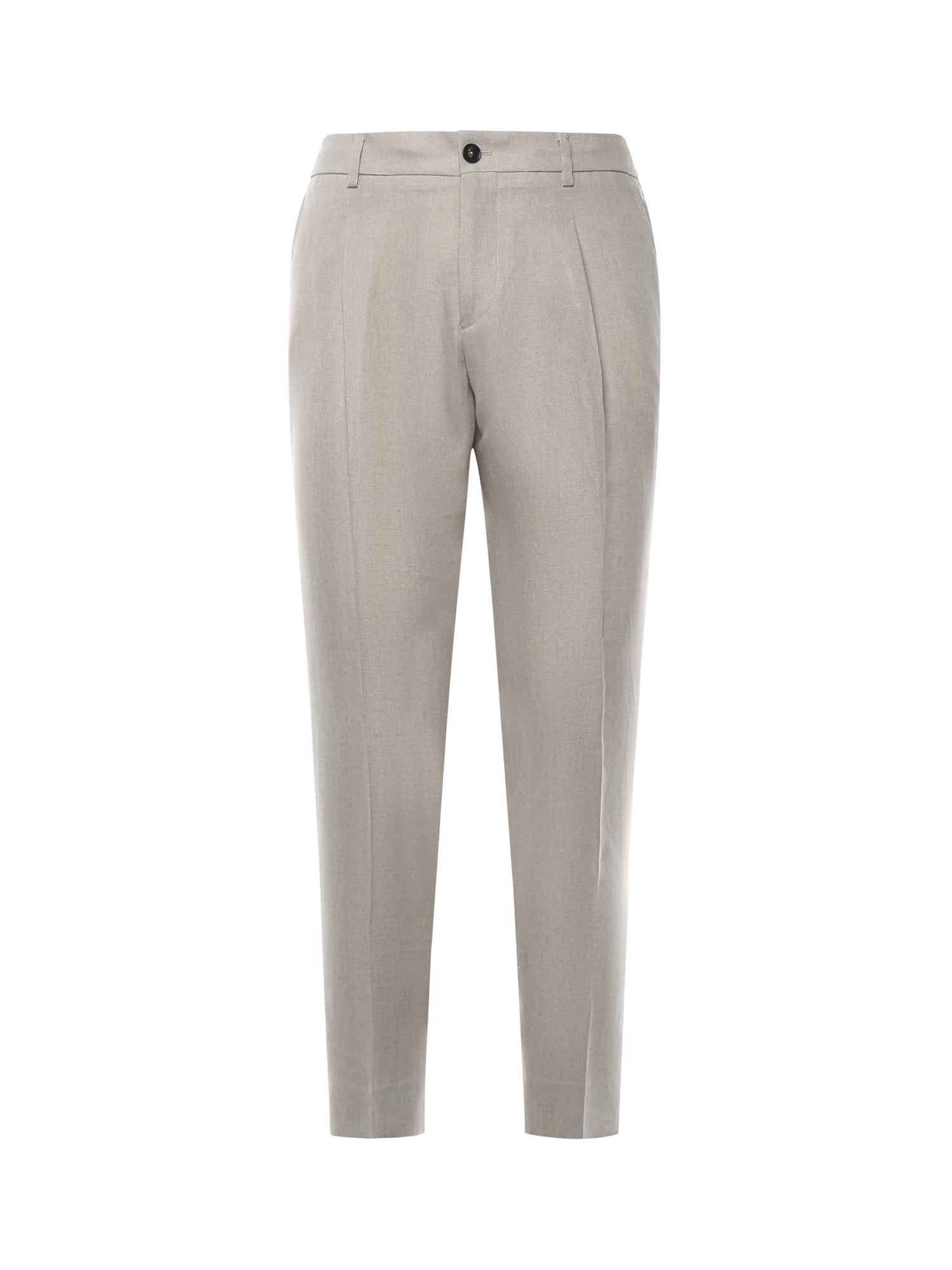 Pantaloni sartoriali in lino RICCARDO CC REGULAR LLAPNATURALE BEABLE 