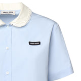 Camicia in cotone con logo MK2020 10IVF0013 MIU MIU 