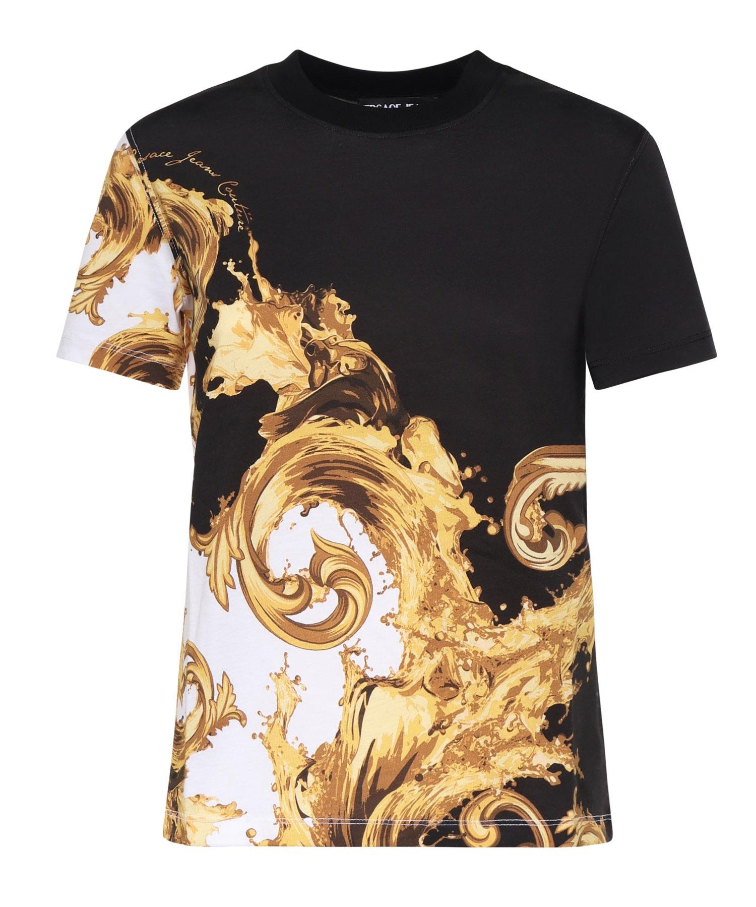 T-shirt in jersey di cotone con stampa 80HAH6P3 JS542GL1 VERSACE JEANS COUTURE 