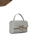 Borsa a mano media Love Bag Puff Chevron in nappa 100043 A0GKK32Q PINKO 