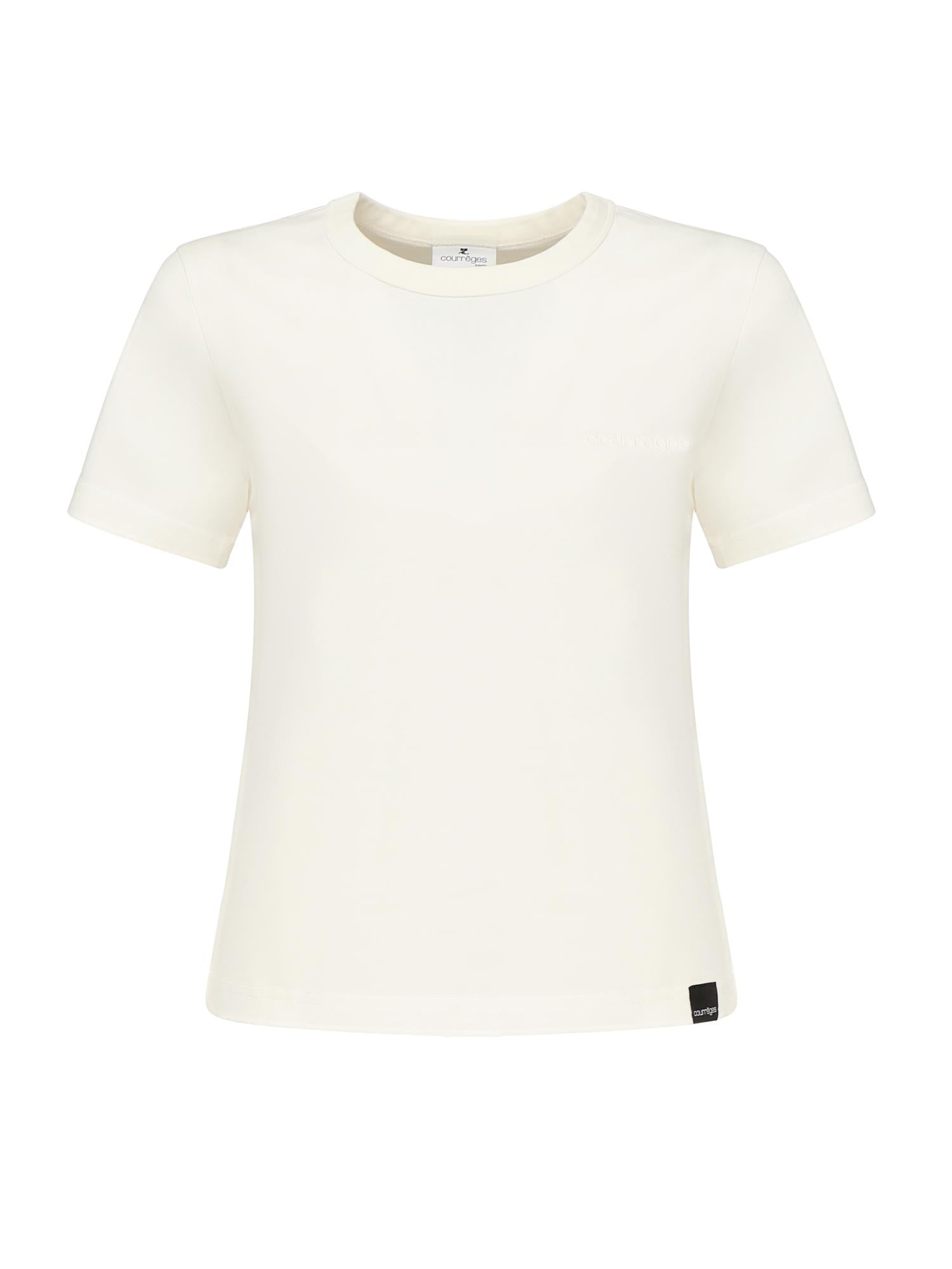 T-shirt con ricamo logo 325JTS217JS0233 0001 COURREGES 