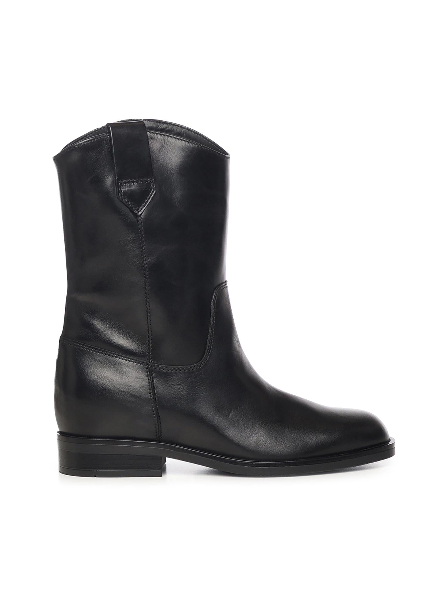 Stivali Kim low in pelle A56051 NERO CARMENS 