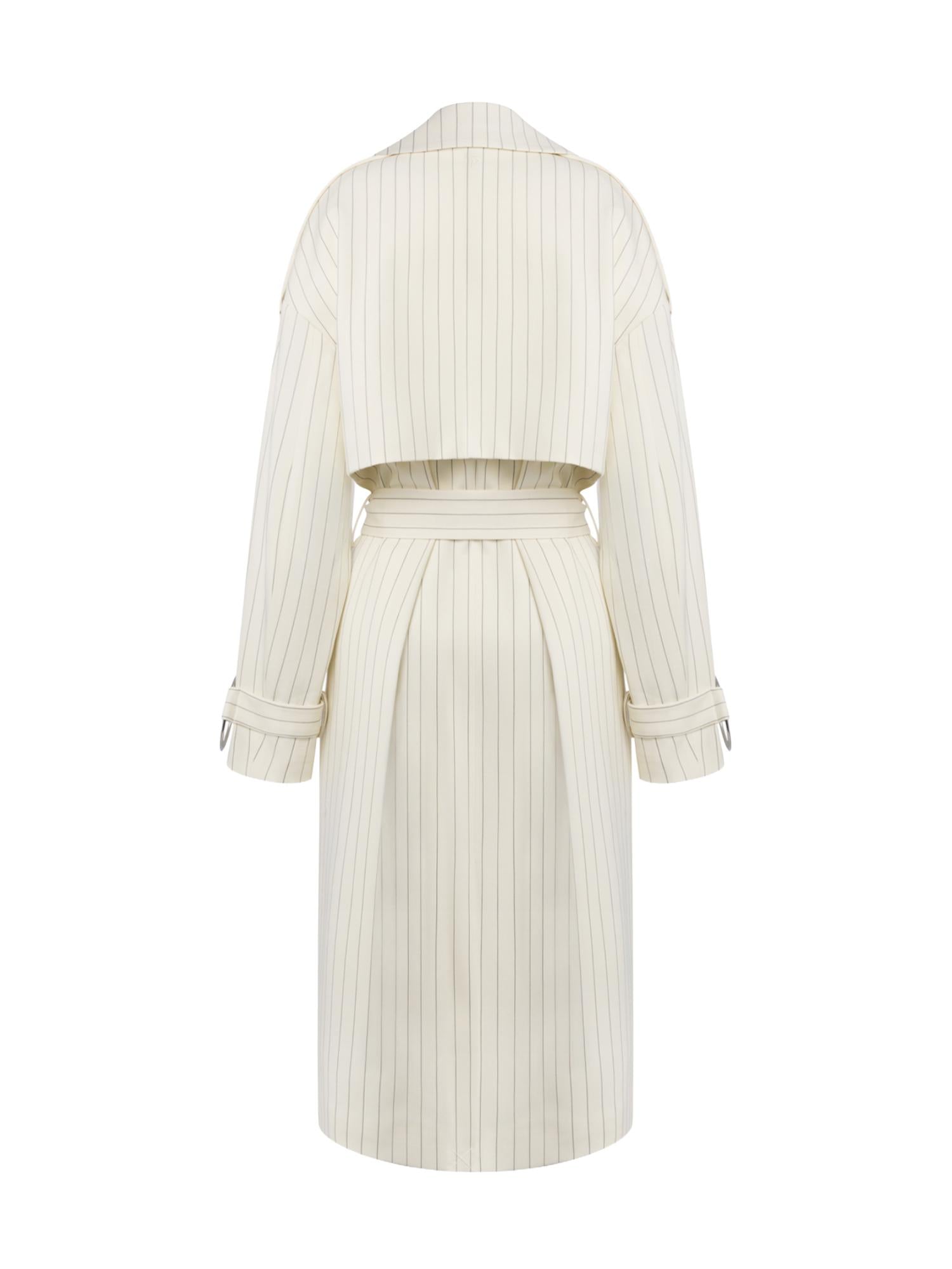Trenchcoat in fresco di lana gessato DJ856 ES0080D001 DONDUP 