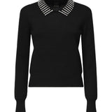 Maglia con colletto e strass<BR/> 105530 A2S4Z99 PINKO 