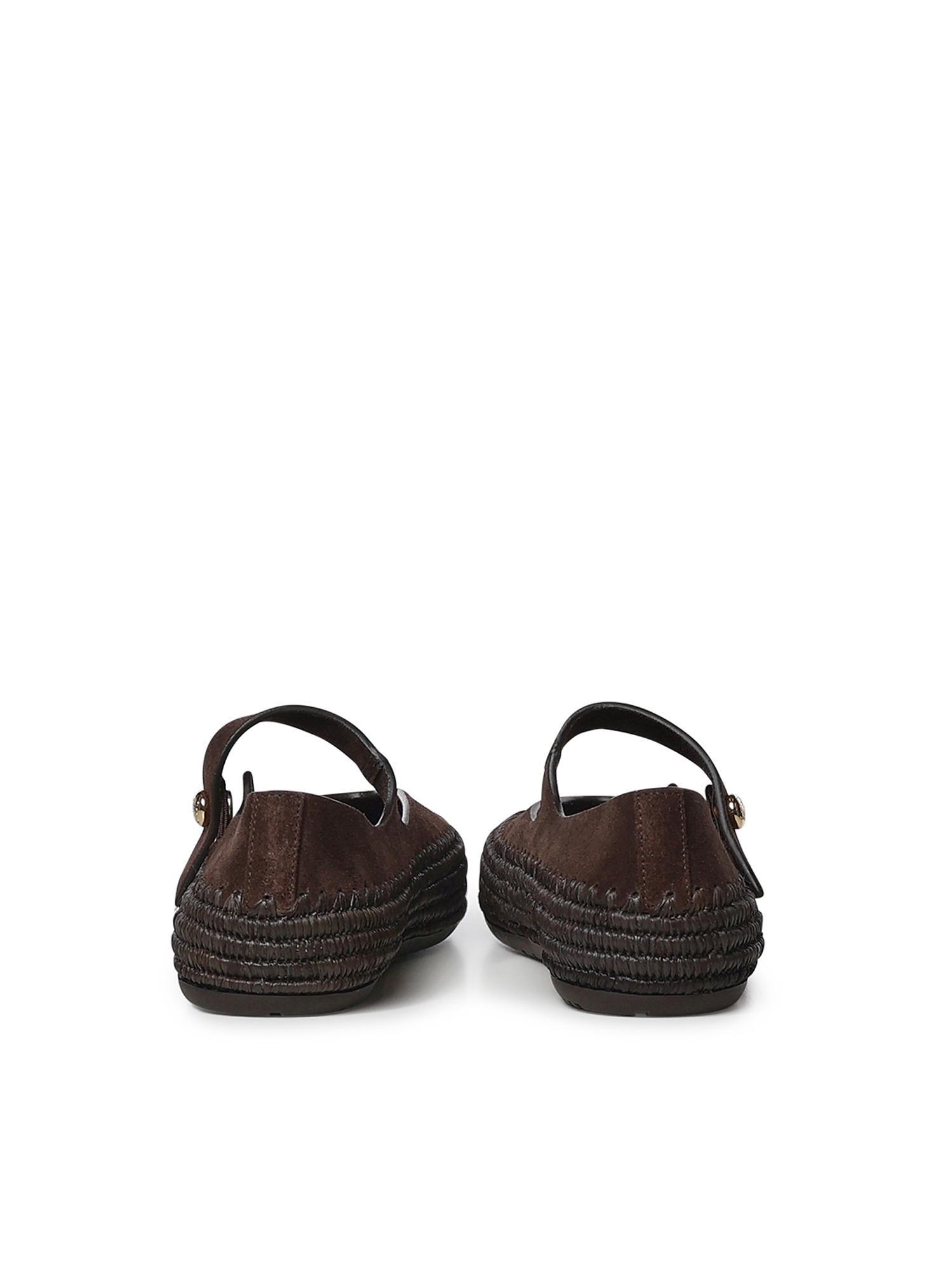 Mary Jane Rio in pelle scamosciata e rafia LBV3466X02 3110 LOEWE 