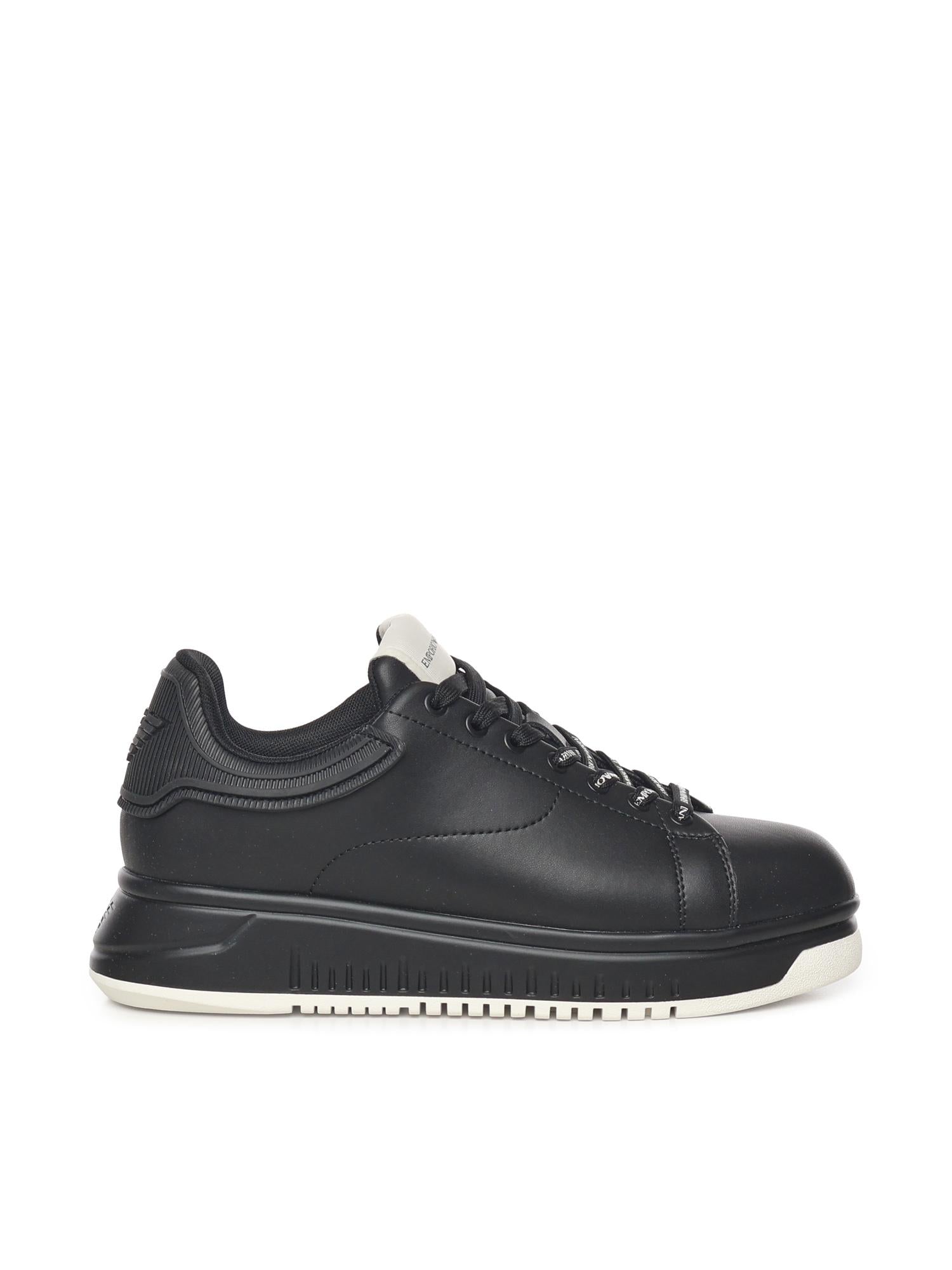 Sneaker in pelle con logo<BR/> EM003663 AF18212MC105 EMPORIO ARMANI 
