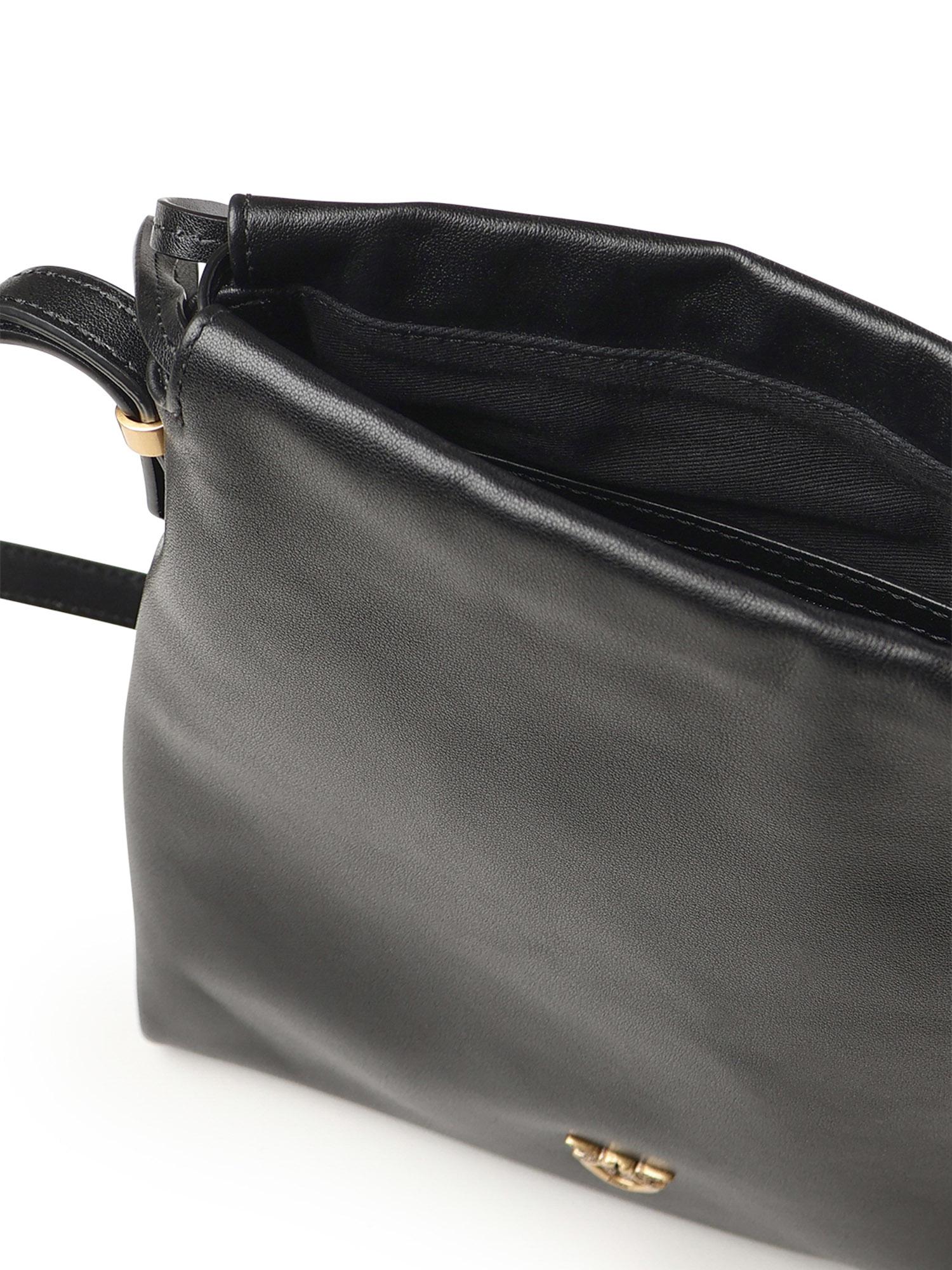 Borsa a spalla Mini Slouchy Bag in pelle con logo 105362 A0QOZ99Q PINKO 