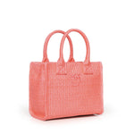 Borsa shopper piccola Beach in rafia con logo Love Birds<BR/> 106832 A39YN17 PINKO 