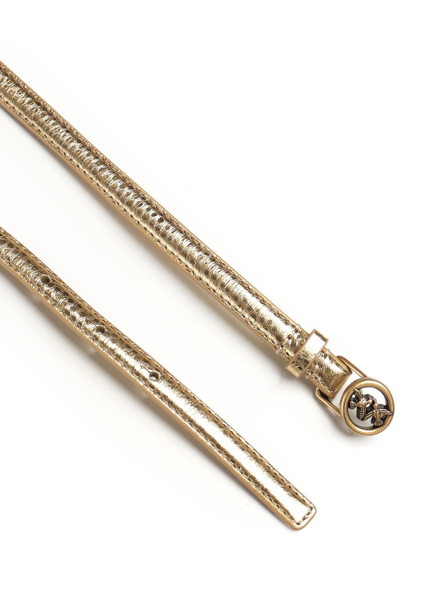 Cintura sottile in pelle bottalata laminata 105481 A2WDZZLQ PINKO 