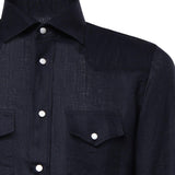 Camicia Savoy in lino SAVOY BLU GALIANO 