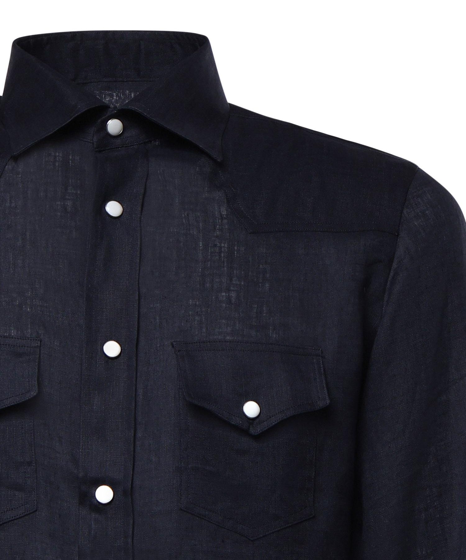Camicia Savoy in lino SAVOY BLU GALIANO 