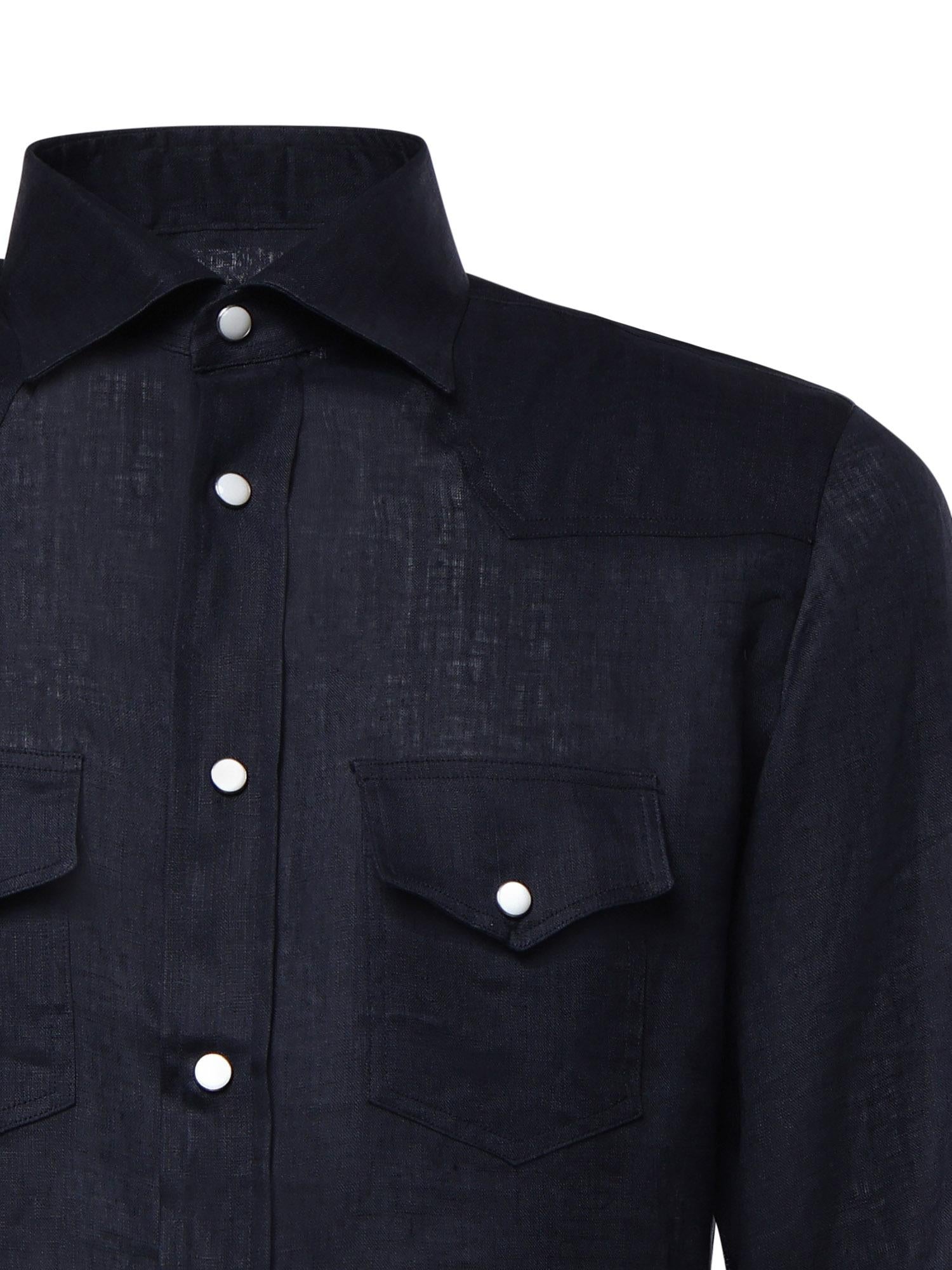 Camicia Savoy in lino SAVOY BLU GALIANO 
