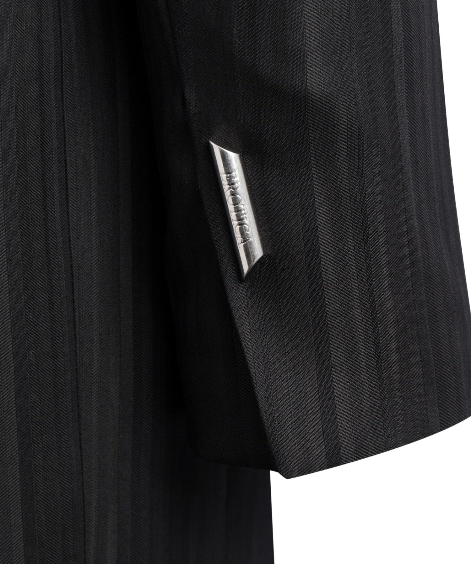 Miniabito robe-manteau in gessato lana e viscosa DA574 EFE166D999 DONDUP 