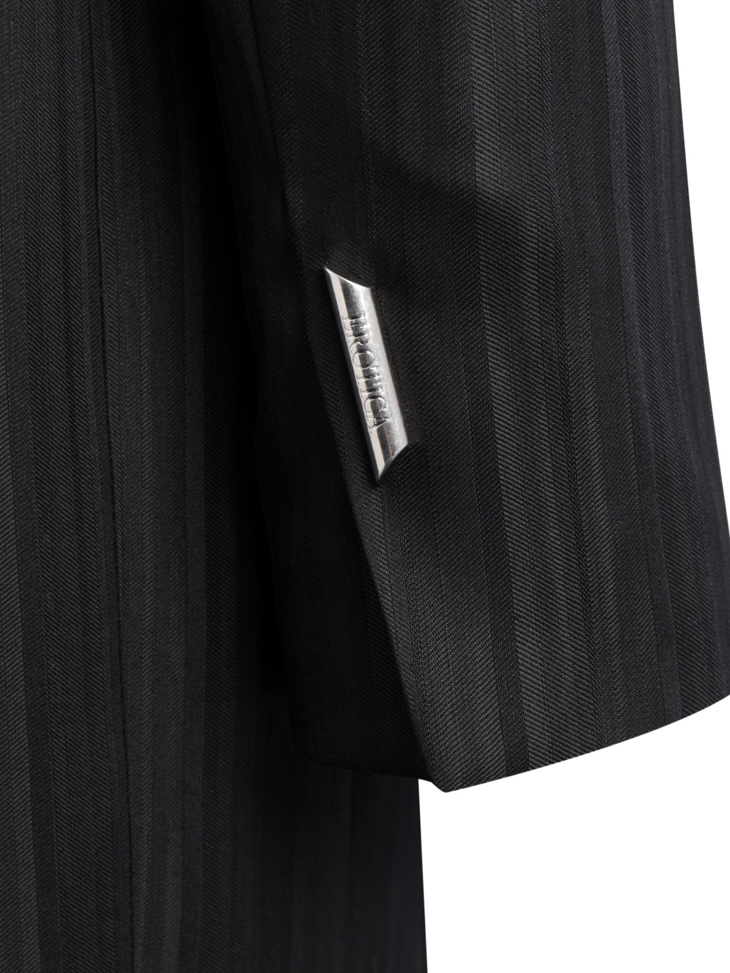 Miniabito robe-manteau in gessato lana e viscosa DA574 EFE166D999 DONDUP 