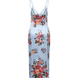 Abito in raso con stampa floreale F610GT FSICEHC5ZO DOLCE & GABBANA 