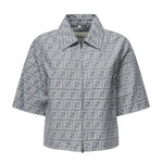 Giacca cropped in chambray FF jacquard<BR/> FLF790 ASMFF1SAT FENDI 