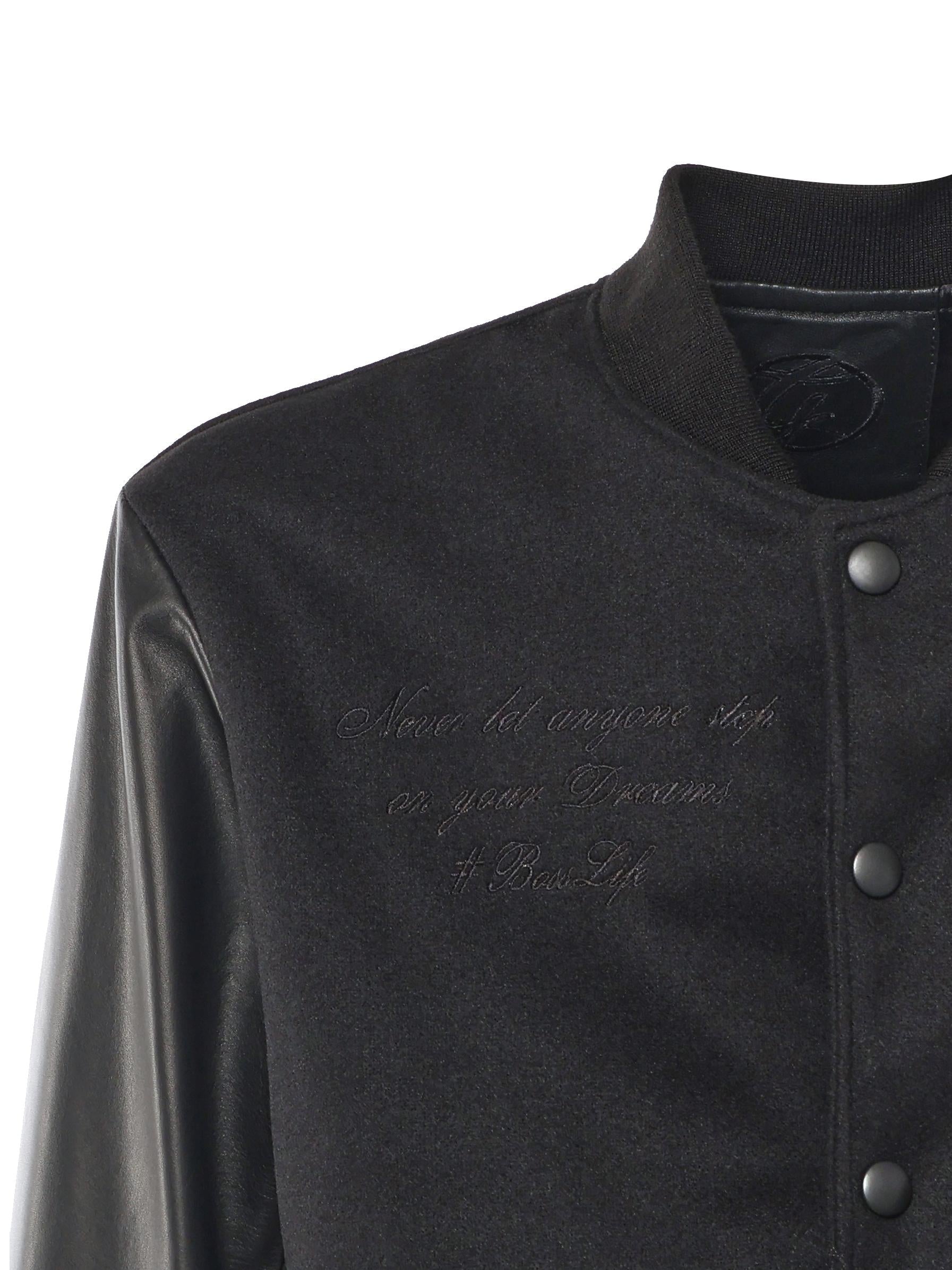 Bomber Varsity in nappa e tessuto VARSITY NAPPANERO GIULIANO GALIANO 