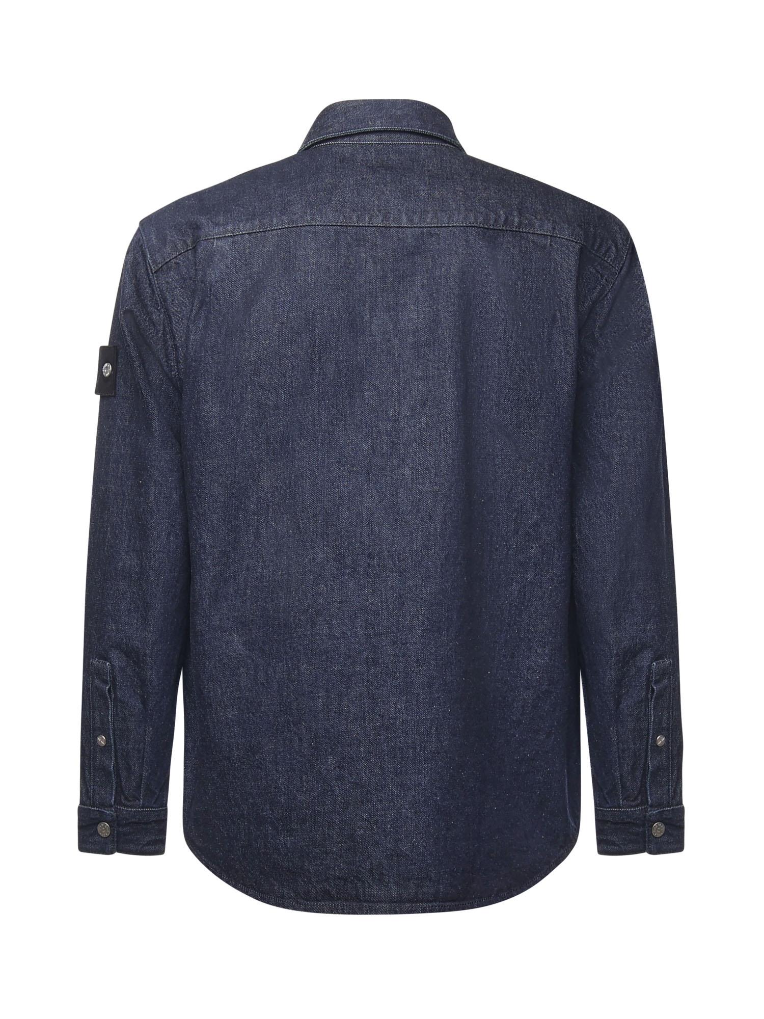 Overshirt in denim con logo K2S151100008 S00J7VJ201 STONE ISLAND 