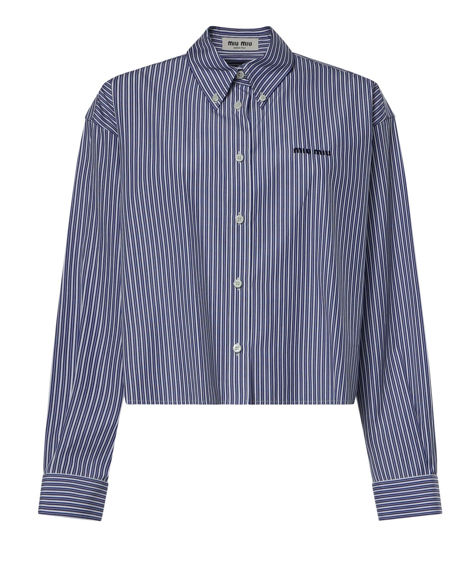 Camicia in popeline con logo MK2047 195DF098Z MIU MIU 