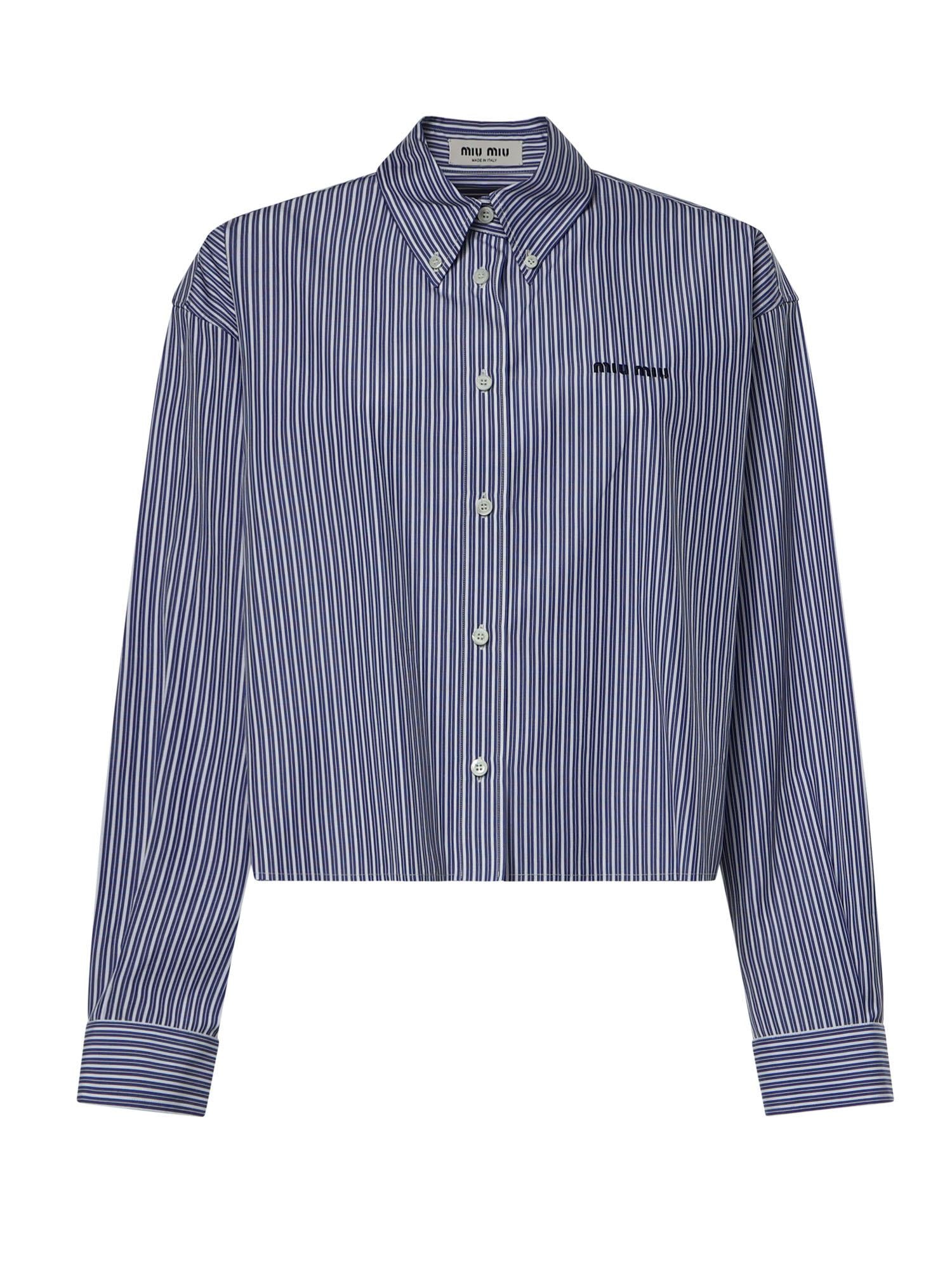 Camicia in popeline con logo MK2047 195DF098Z MIU MIU 