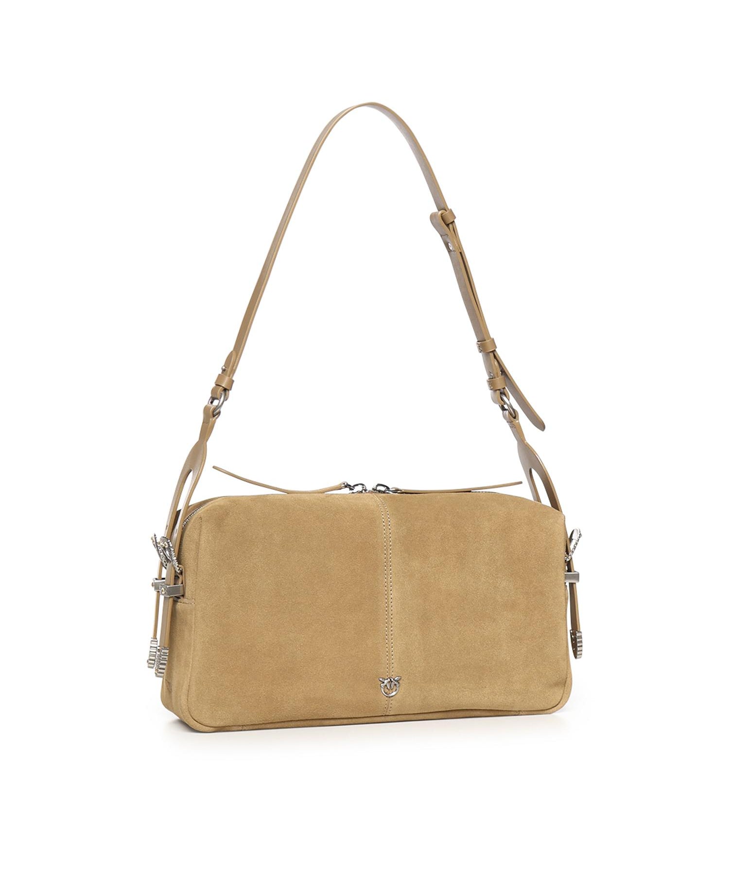 Borsa a spalla media Keeper Bag in suede 106676 A0F6L22O PINKO 